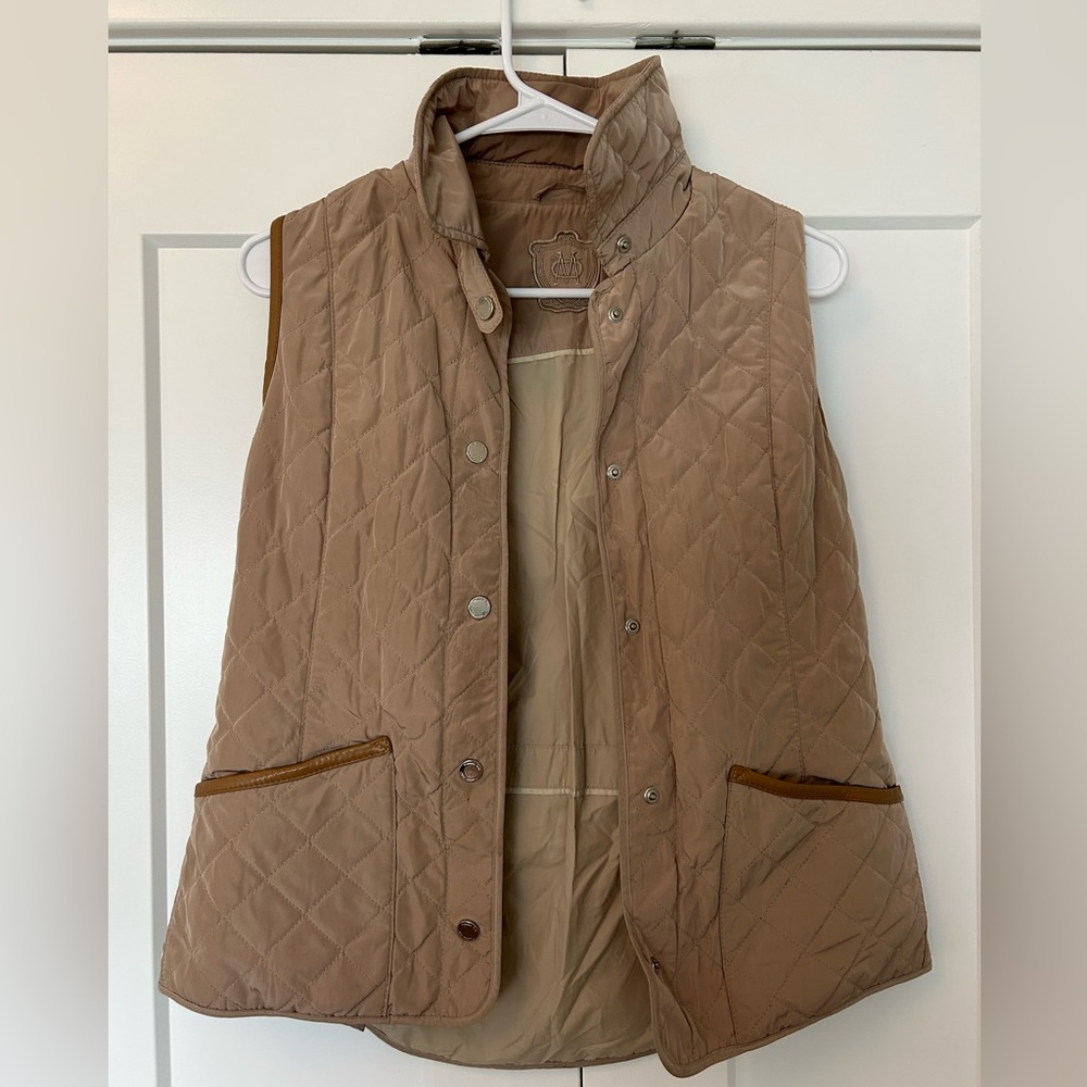 Massimo Dutti Tan Quilted Women's Vest